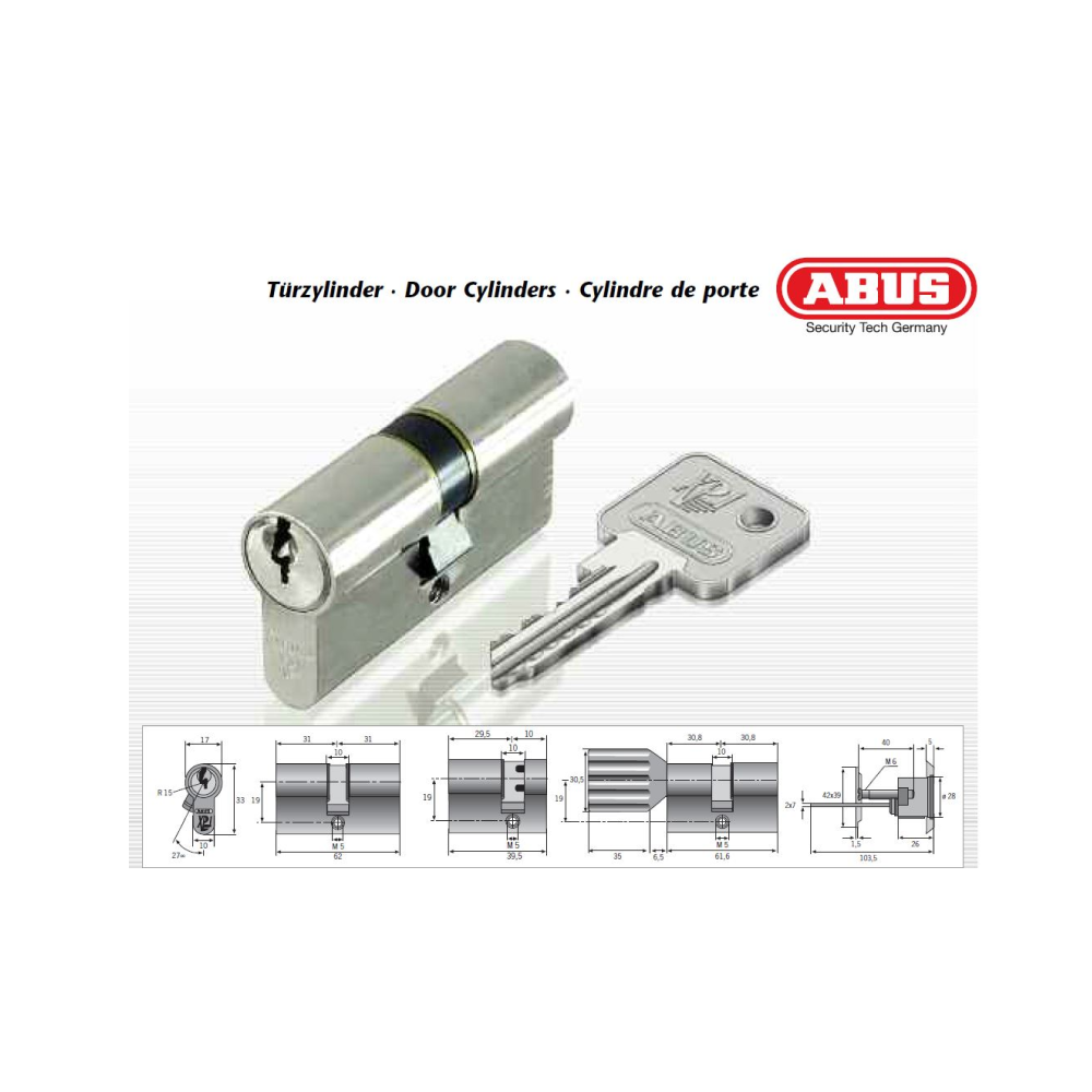 Abus CILINDAR XP 1 N 65/30-35 DIN jezičak