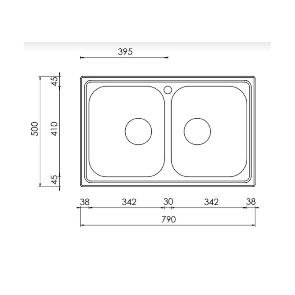 Sudoper CM LEVANTE 79×50 2V