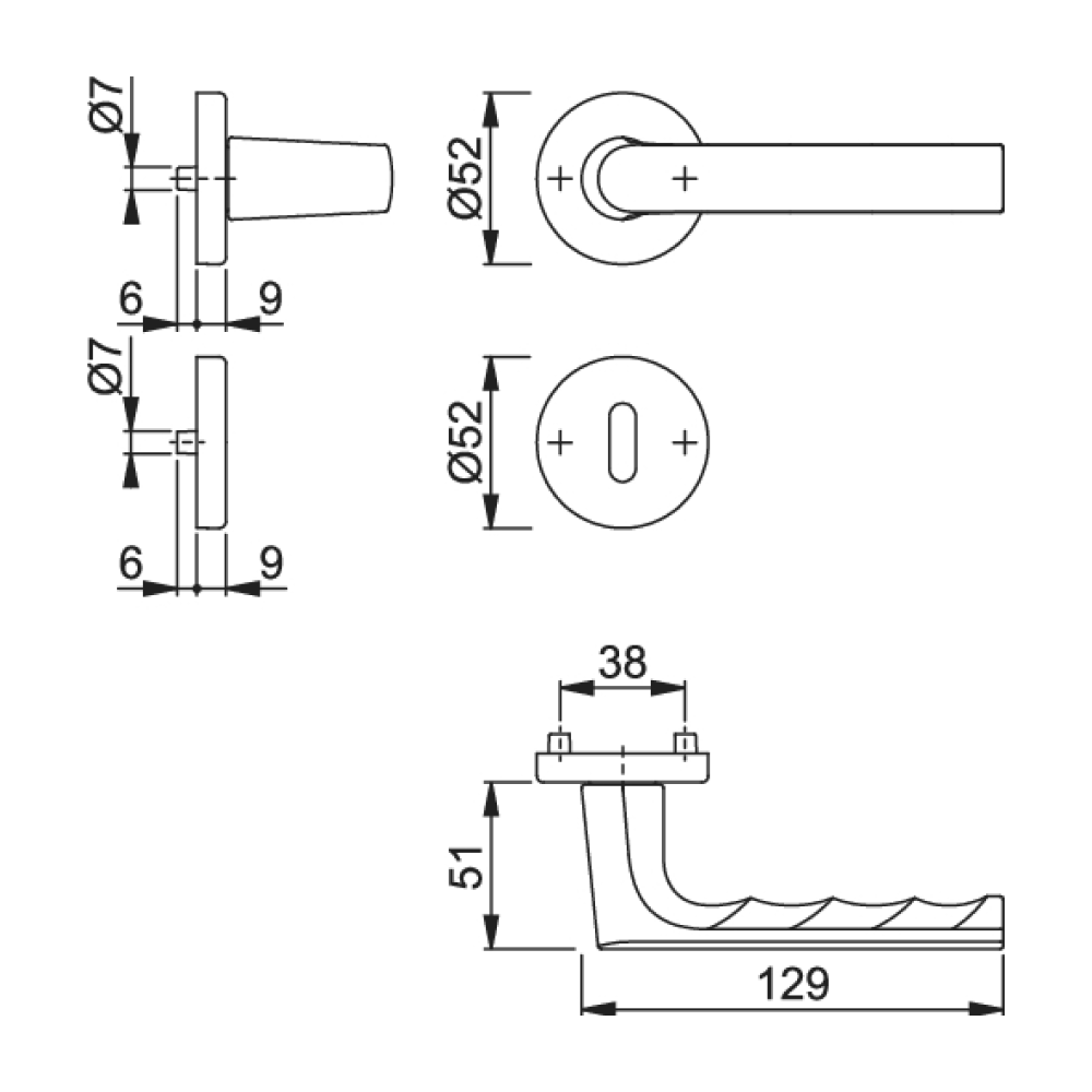 HOPPE GAR.HAMBURG 1700/42KV/42KVS F9714M (37-42mm)