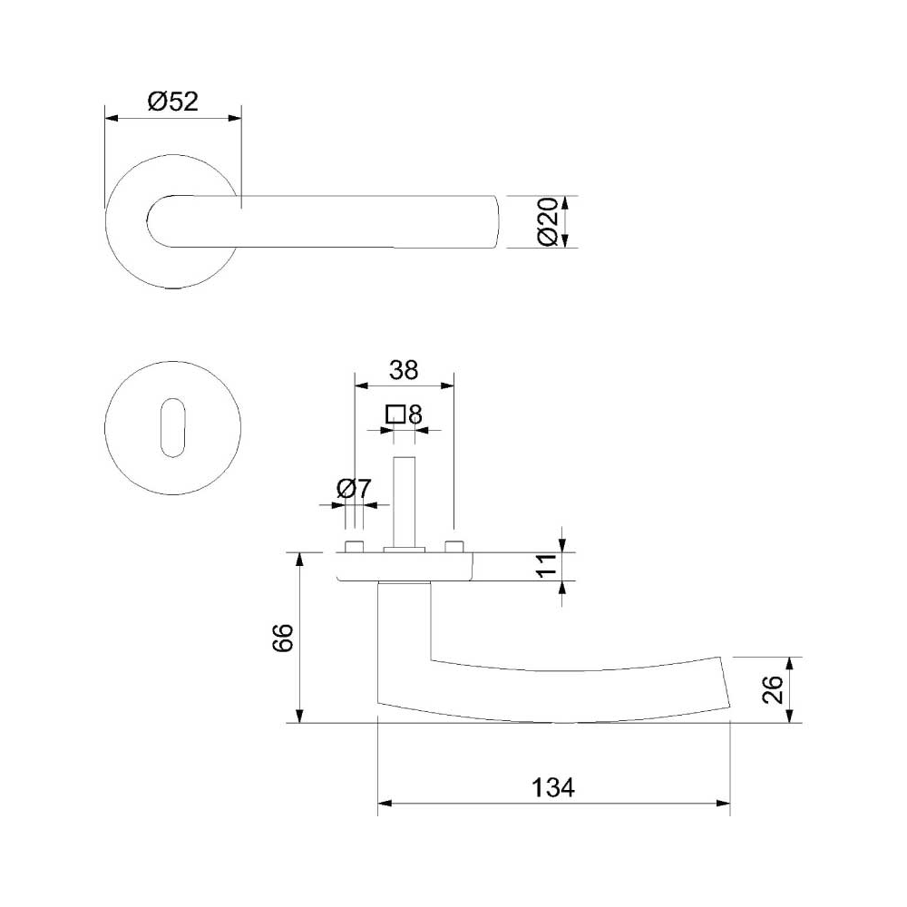 SUDMETALL GAR.FAIR II-R ROZETA OB CRNA MAT
