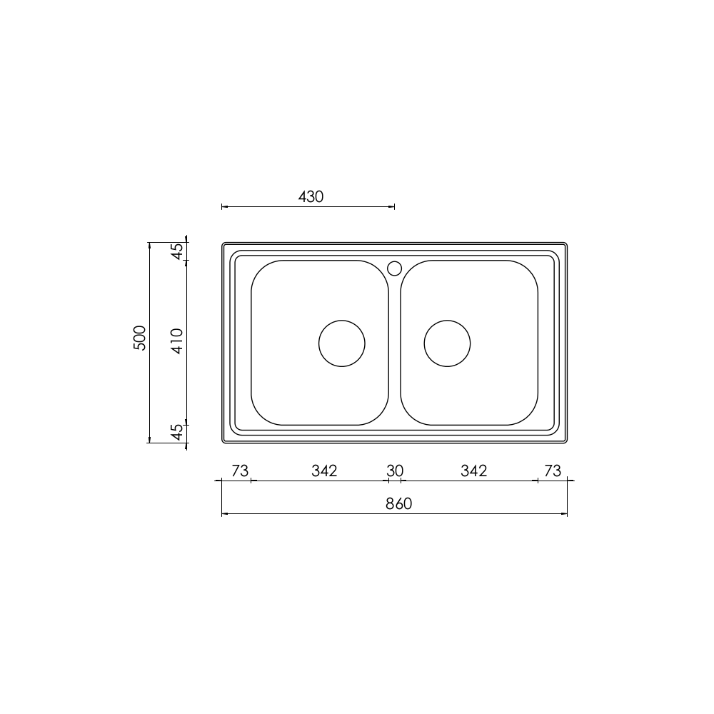 Sudoper CM LEVANTE 86×50 2V