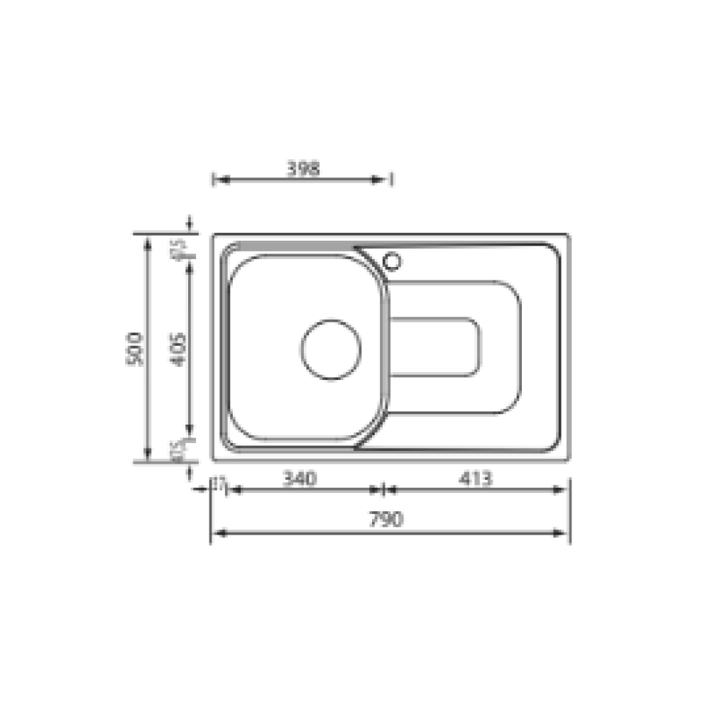 Sudoper CM PIZZICA 79×50 1V L