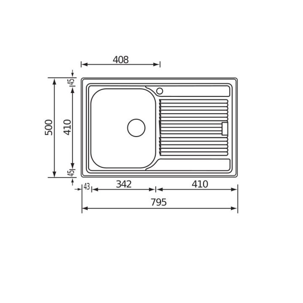 Sudoper CM ZENITH PLUS 210 86×50 1V L