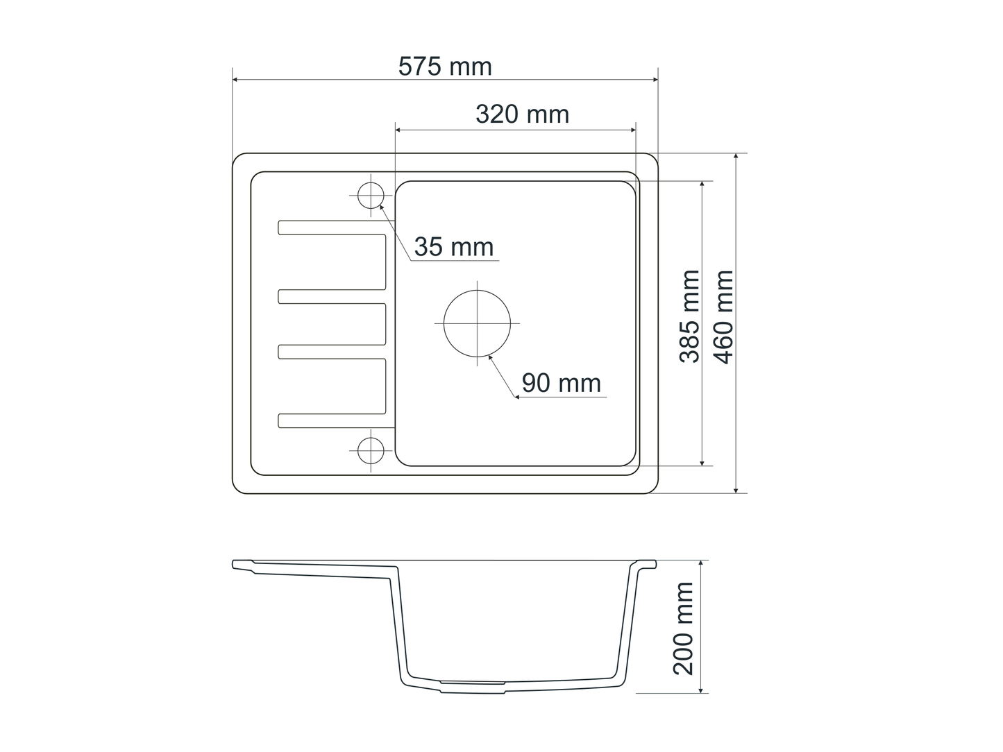 Sink Solution Natura 20 PLUS + automatski ispust