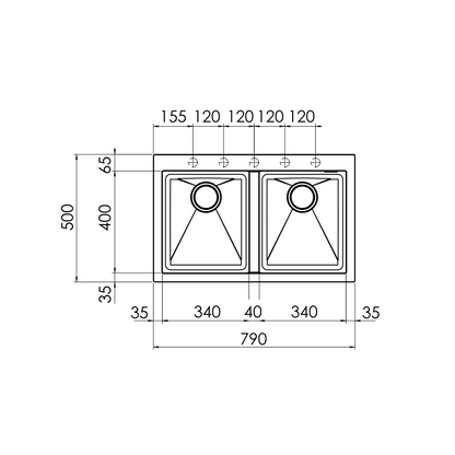Sudoper NEVADA MIX 79×50 2V