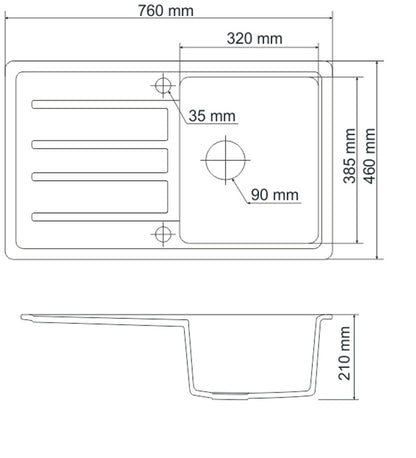 Sink Solution Natura 40 PLUS + automatski ispust